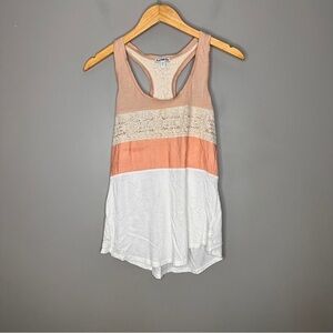 Express striped lace racer back tank top